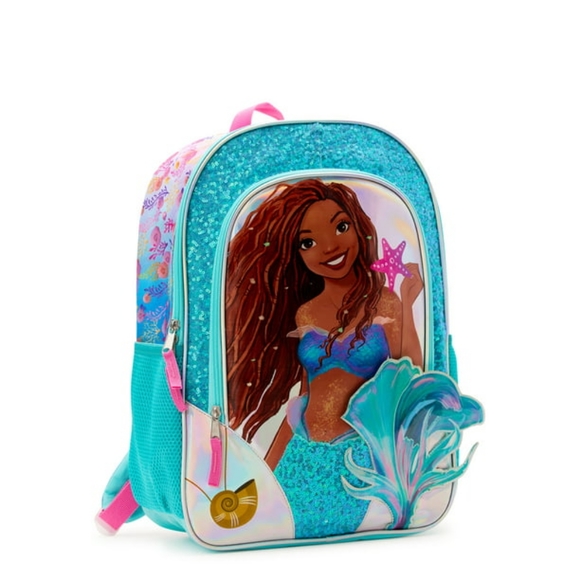 Little Mermaid Kids Ariel Sequin 17" Laptop Backpack RARE+Gift inside - Picture 8 of 17
